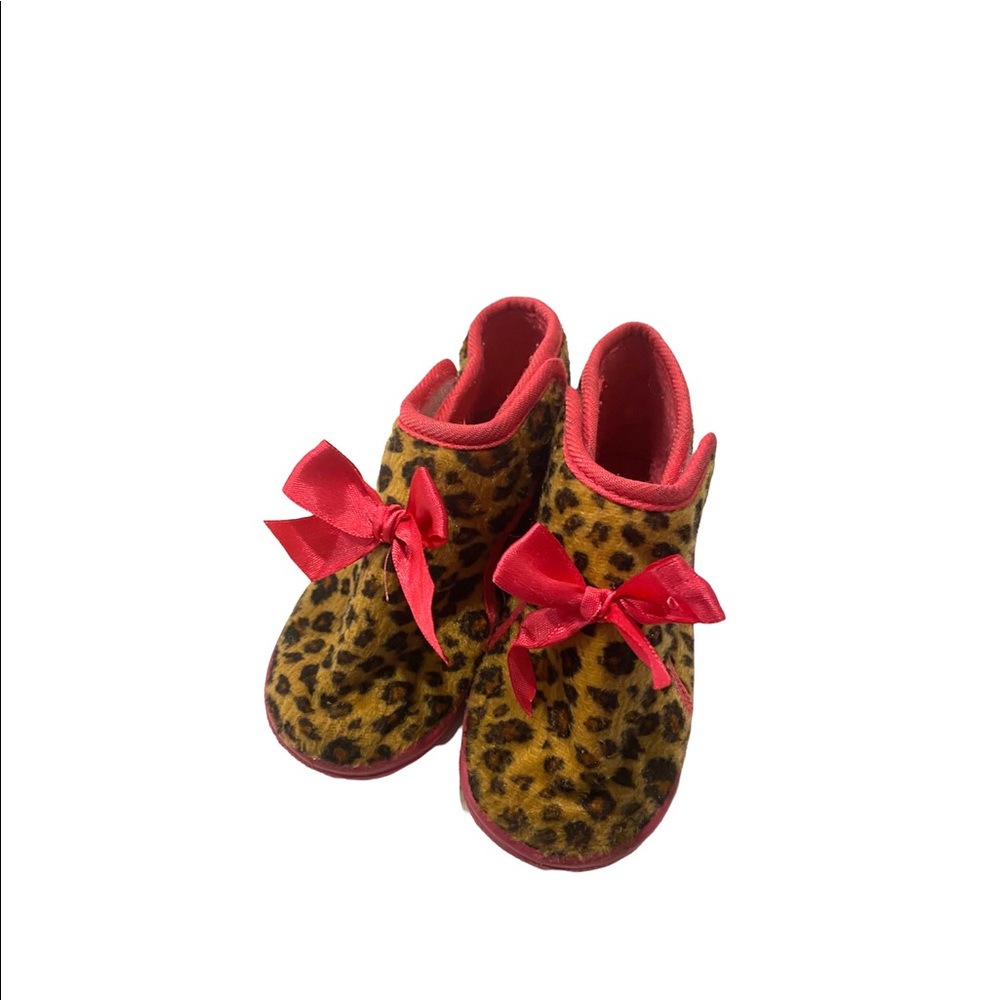 Toddler girl’s Leopard Bootie Slippers